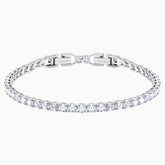 Swarovski Tennis Deluxe Bracelet; White; Rhodium Plated Dalmazio Design